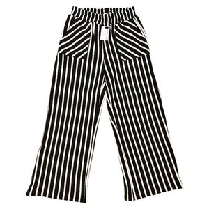 Miou Muse Black & Cream Striped Cotton Pants – Relaxed Chic | NWT | Size Small